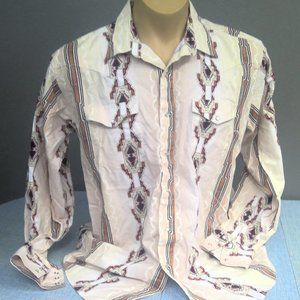 Panhandle Slim Beige and Brown Patterned Casual Button Down Shirt